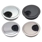 Sleek Design Desk Metal Grommet Hole Cover Chrome Brush for Cable Tidy