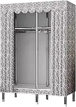 Wardrobe Portable Canvas Wardrobe, Large Clothes Closet Storage Organizer with Hanging Rail, Shelves, Fabric Cover, for Bedroom, Living Room,B-105x45x170cm