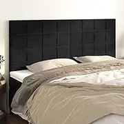 Bed Headboard Set of 4, Beds Head Frame Headboards 4 pcs Black 80 cm Velvet
