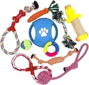 Dog Rope Toys 10 Pack, Pet Dog Chew Toys for Aggressive Chewers, Puppy Teething Chew Toys Interactive Dog Rope Toys Tug Toy for Small & Large Dogs,Dog Plush Toys for Puppies Breed Teething Training