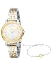 Esprit Watch & Bracelet Set Ladies Lumi Water Resistant Gold & Silver Gift New