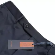 Zanella NWT Dress Pants Size 33 US Curtis In Blue Subtle Pattern 100% Wool
