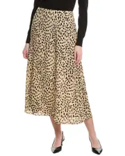 Vince Camuto Bias Pull-On Midi Skirt xs Brown