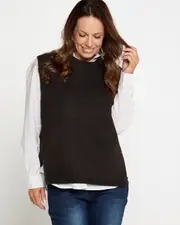 Knit Tabard Vest - Dark Choc