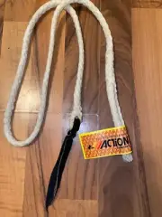 NEW WITH TAGS 4' ACTION CO. SOFT RAWHIDE OVER & UNDER BARREL RACING WHIP