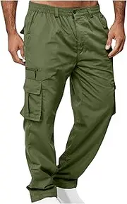 [Rkwins] Cargo Pants for Men Big and Tall Athletic Pants Loose Baggy Pants Straight Leg Sweatpants Outdoor Hiking Pants