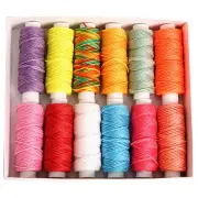 Waxed Cords Polyester Leather Sewing Thread Wax Strings for Macrame, DIY Brac...