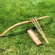 Bamboo Wooden Bow with 3 Safety Arrow Arm Set Outdoors Archery Hunting Kid Gift