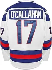 [MESOSPERO] 1980 Olympic Team 17 Jack O'Callahan 21 Mike Eruzione 30 Jim Craig Miracle On Ice Hockey Jersey