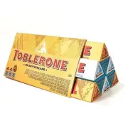Toblerone Swiss Chocolate Gift Set Milk Chocolate White Chocolate & Crunchy S...
