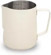 watchget Stainless Steel Milk Frothing Pitcher 20oz/600ml - Espresso Steaming Pitcher for Cappuccino, Latte Art, Coffee Machine Accessories Milk Jug Coffee Frother Cup, White