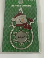 Ganz Name NEW Snowman Christmas Ornament “Skylar” Ganz Ornament
