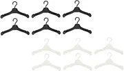 WOONEKY 60pcs Doll Hanger Doll Clothes Hangers Miniature Decoration Wall Hangers for Clothes Miniature Wardrobe Accessories Doll Furniture Accessories Miniature Ornament White Plastic