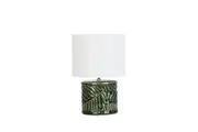 Textured Green Ceramic Table Lamp With Shade