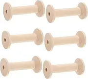 iplusmile 6 Pack Quilting Sewing Bobbins Wooden Craft Spools for Embroidery Tailors Sewing Quilting Dressmaking Thread Spools Empty