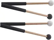 HONITANO 2Pairs Marimba Mallets Percussion Drumsticks for Xylophone and Tongue Drum Ergonomic Grip for