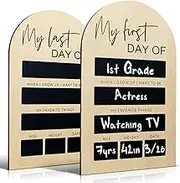 Back to School Sign Chalk Board, Reusable School Sign Photo Props, My First & Last Day of School Photo Board, Durable Wooden 1st Day School Chalkboard of Preschool