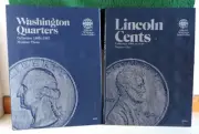 Whitman Coin Folders Set of 2 Lincoln, Washington Album Books USA 56