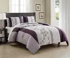 Chezmoi Collection Everly King Bed in a Bag 7-Pieces Luxury Lavender Purple G...