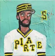 Dave Parker - Acrylic on Canvas 8x8in @elsantosworld Sergio Santos Original