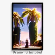 Pixel Art Poster - Tall Oasis (8 Bit Psychedelic Trippy Weird Video Game Print)