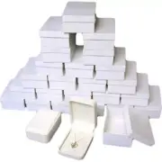 Necklace Gift Boxes White Faux Leather 24Pcs