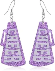 [CHUU YUNG] Acrylic CHEER Megaphone Dangle Earrings Glitter Game Day Football Baseball Volleyball Lover Sports Team Supports Accessories