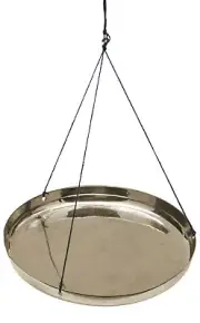 Scale Pan, 4.2" (107mm) Diameter - Brass Plated with Cording - Eisco Labs