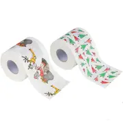 10PCS Creative Style Paper Christmas Toilet Roll Paper Tissue Table Home Decorations