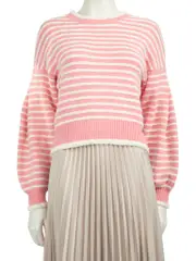 Pink Cashmere Blend Stripe Jumper