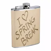 Spring Break D9 Flask 8oz Stainless Steel Hip Drinking Whiskey