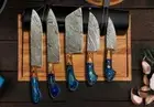 HAND FORGED DAMASCUS STEEL CHEF KNIFE Set Kitchen Knives