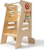 Dorjee Toddler Tower, Toddler Kitchen Stool Helper, 3 Heights Adjustable Step Stool for Toddlers, Toddler Standing Tower for Kitchen Counter Bathroom Learning New Skills