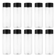 10Pcs 400Ml/13.5Oz Plastic Juice Bottle Transparent Coarse Cereals Storage Container Beverage Bottle As Shown