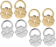 ARTSEWPLY 8pcs Earring Lifter Supports for Droopy Ears Adjustable Backings for Heavy Earrings Secure Locking Flower Design Durable for Studs Gold Gold