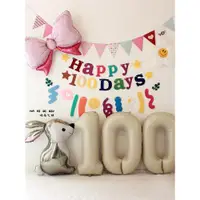 在飛比找ETMall東森購物網優惠-ins女寶寶百日宴百天氣球裝飾兔子100天場景布置拉旗拉花拍