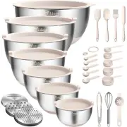 Mixing Bowls with Airtight Lids, 27 PCS Stainless Steel Nesting Bowls, with 3...