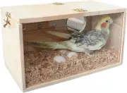 Transparent Designed Parrot Nesting Box, Bird Nest Box, Wood Bird House Parrot N