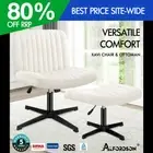 ALFORDSON Office Chair Computer Executive Seat Work Ottoman Boucle White