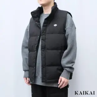 【KAI KAI】Logo高領拉鍊羽絨背心(男款/女款 高領保暖背心 羽絨馬甲外套)