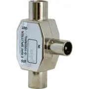 2 WAY PAL TV ANTENNA SPLITTER INDOOR PASSIVE, METAL CASING
