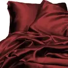 New Ivory & Deene Satin Sheet Set King Size Wine Red Luxury Bed Linen Burgundy