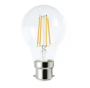 6 Pack x 8w 240v A60 GLS LED Filament Light Bulb - B22 Clear 6000K Daylight