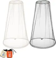 Namalu Pack of 2 Mosquito Net Head Net Mosquito Head Net with Carry Bag Fly Net for Face for Outdoor Hiking Camping Beekeeping Flies Midges Insects (Beige, Light Grey)