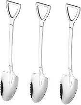 FELTECHELECTR Stainless Steel Scraping Spoon Set 3 Pcs Serrated Edge Fruit Scoops for Easy Use
