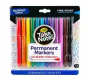 Crayola Take Note Permanent Markers, 12 count