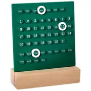 Wooden Desk Calendar Perpetual Calendar Retro Home Unique Gifts,Month Date Display, Desk Decoration Green