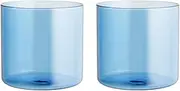 H&H 2 x Daylight Borosilicate Glass Glasses Blue 33cl