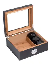 Bey-Berk Espresso Wood Humidor with Spanish Cedar Lining