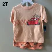 NEW Disney Pixar Cars Outfit Set T-Shirt Shorts Toddlers Boys 2T Lightning McQ